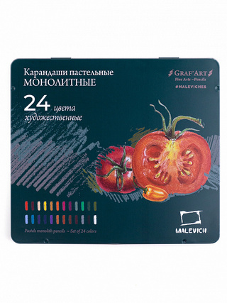 Набор пастельных карандашей монолитные 24 цв. GrafArt Малевичъ 810022
